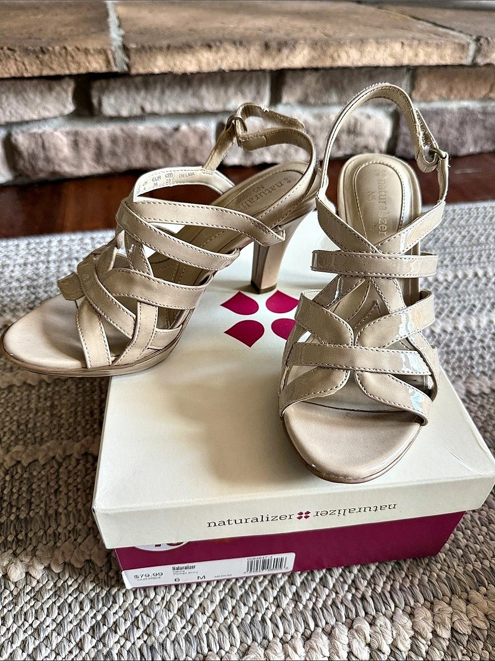 Naturalizer Delma Strappy Heels in Beige
